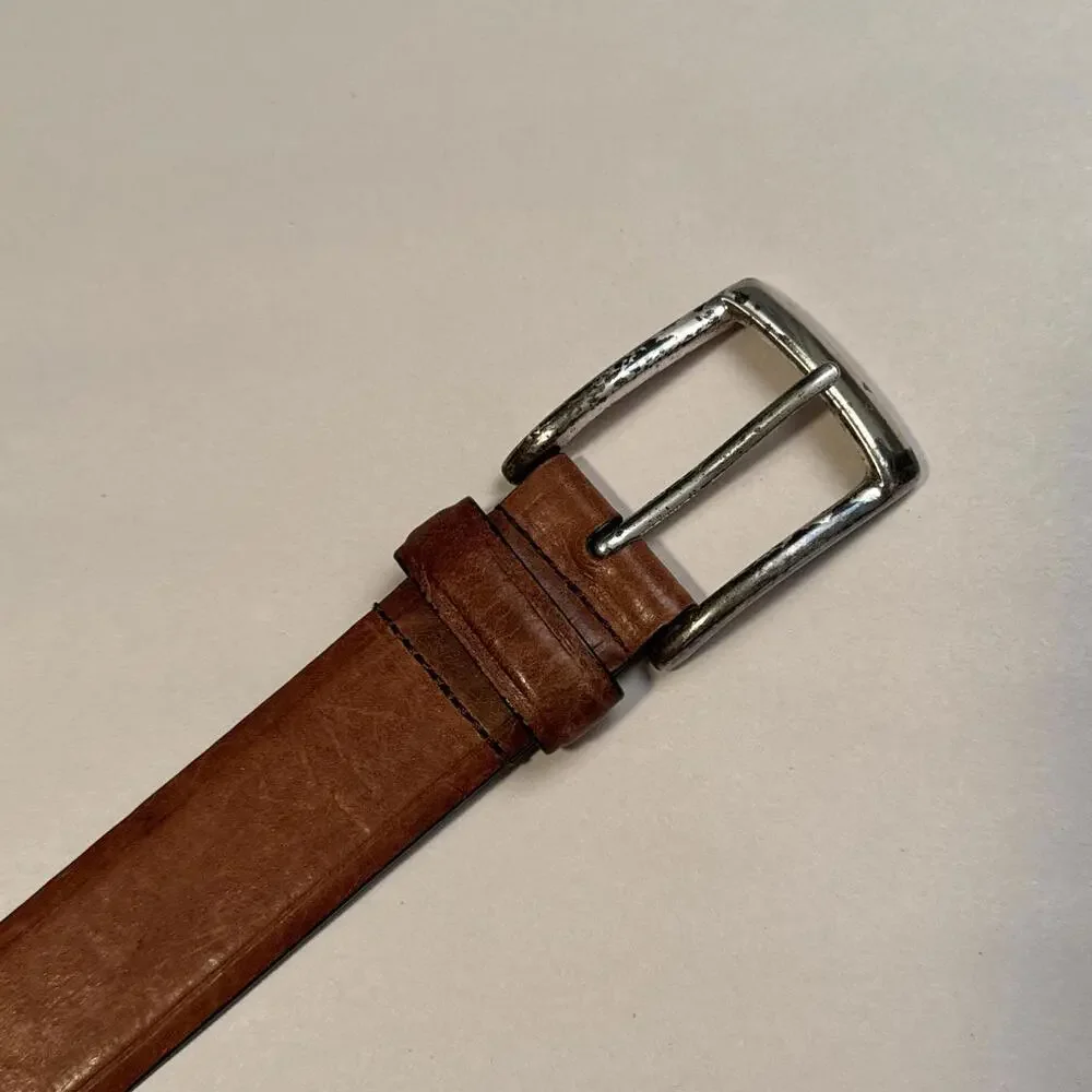 Vintage tan genuine‎ leather belt size 38/95